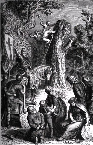 When the Christians arrived in Europe, from the Middle East, they started by cutting down the trees, because they were sacred to the Europeans.