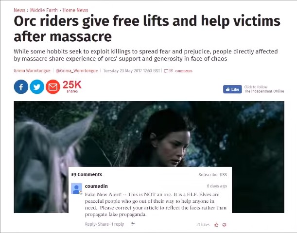 Orcs riders give free lifts and help victims after massacre. While some hobbits seek to exploit killings to spread fear and prejudice, people directly affected by massacre share experience of orcs 'support and generosity in face of chaos'