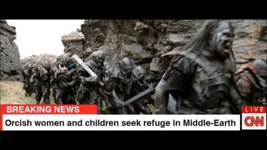 Orcish women and children seek refuge in the Middle-Earth