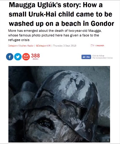 Maugga Urglúk's story: How a small Uruk-Hai child came to be washed up on a beach in Gondor