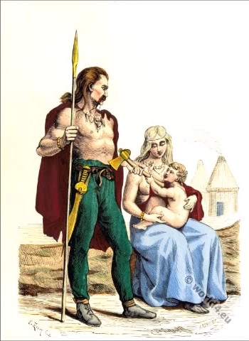 Northern and Western European men walked around (during the Bronze- and Iron Age) looking like this.